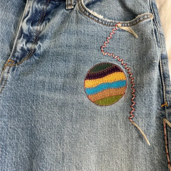 Pilcro Denim Slim Patchwork Boyfriend Jeans - Picture 5 of 6